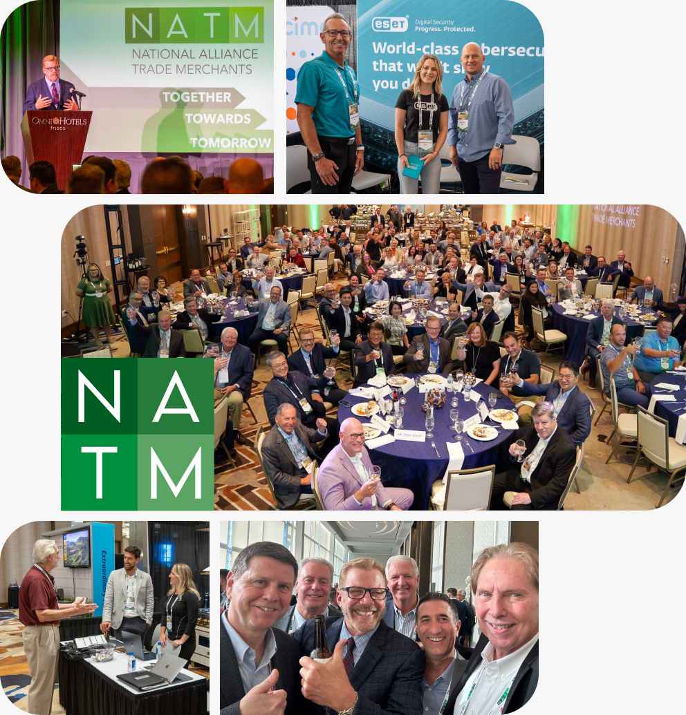 Collage of photos from the vendor conference